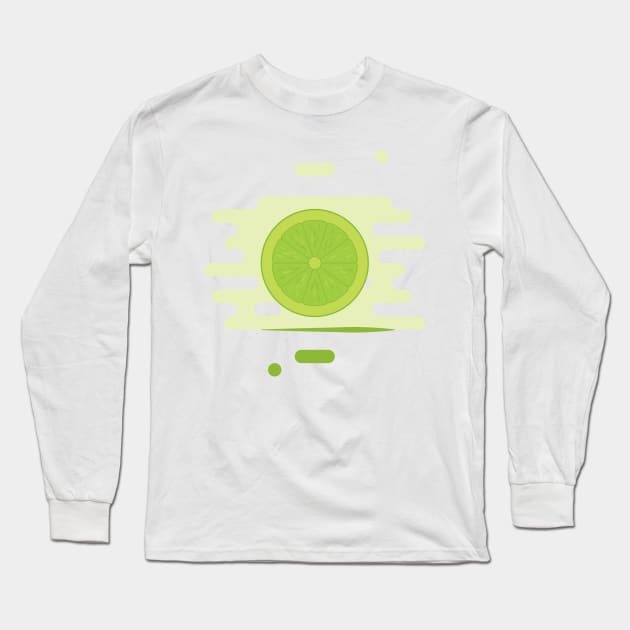 Lime slice in a splash of juice Long Sleeve T-Shirt by acidmit